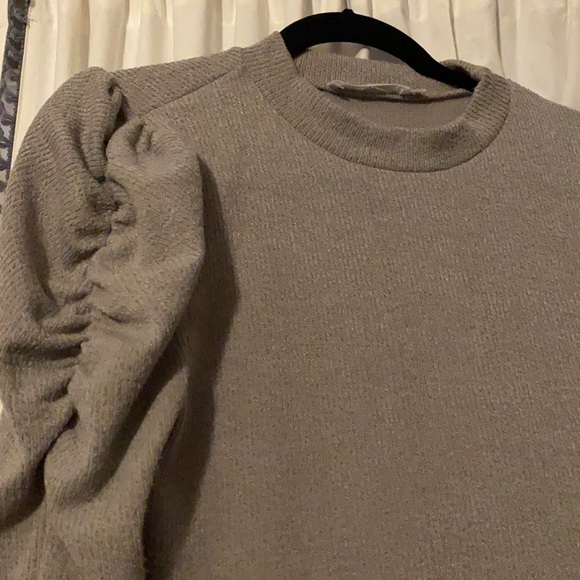 Melange puff long sleeve dress - Picture 2 of 4